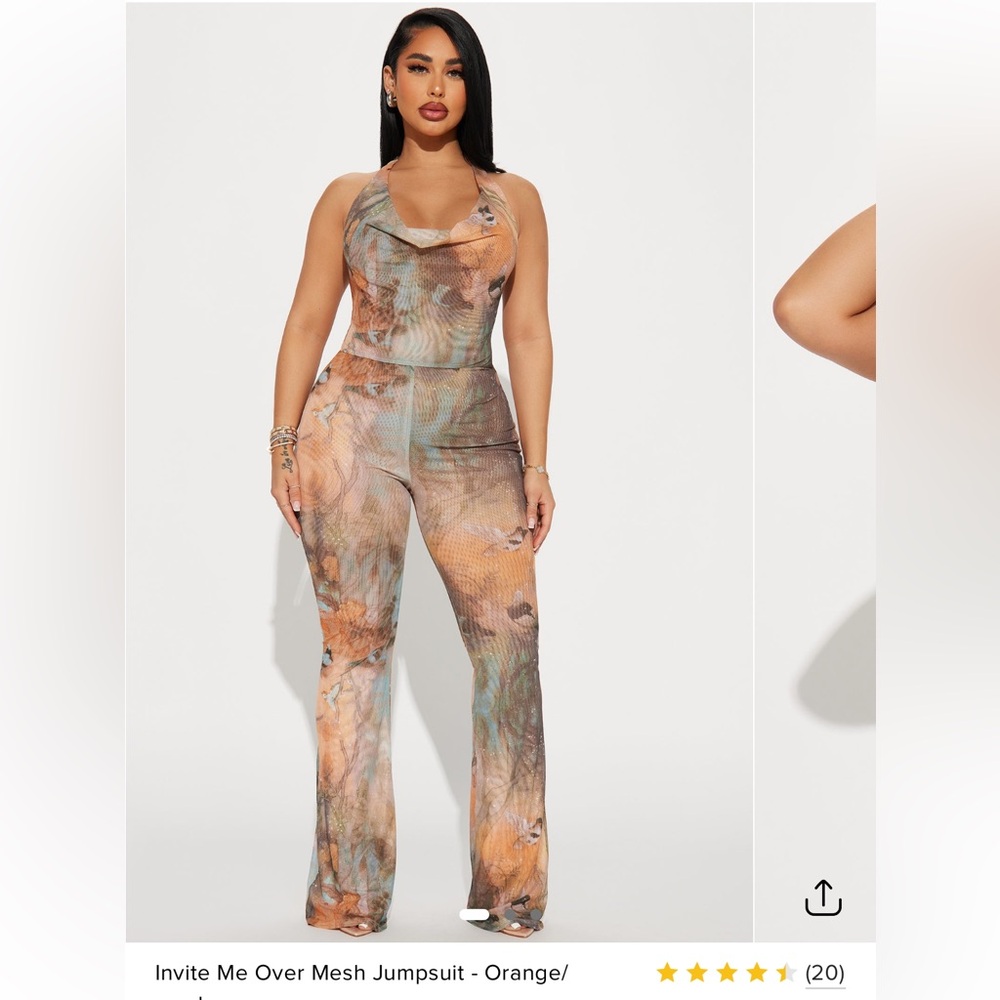 Stylish Mesh Jumpsuit in Multicolor